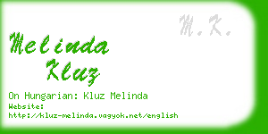 melinda kluz business card